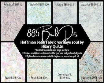 Colored Dots on White & Light Background Batik Fabric - Hoffman 885 Bali Dots Hand-Dyed Cotton