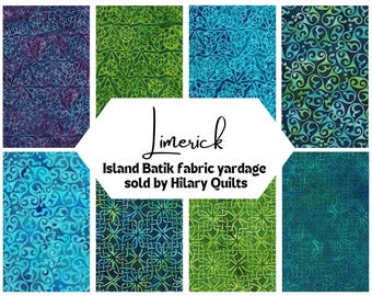 Limerick Celtic Triangle, Circle & Square Knots Batik Fabric - Island Batik Hand-Dyed Cotton