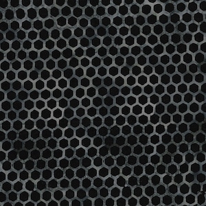 Honeycomb Black Shadow batik fabric from Beehive Buzz collection by Kathy Engle, Island Batik, sold by the yard or half yard