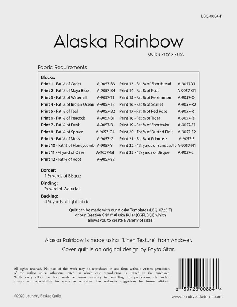 Alaska Quilt Pattern – Multiple Sizes - Optional Precut Quilt Kit Ready ...