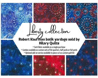 Liberty fireworks Robert Kaufman batik fabric in 6 varieties sold by the yard or half yard