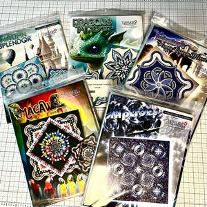 Quiltworx Paper Piecing Quilt Patterns - Riptides, Macaw, Lakeshore, Dragon's Tail