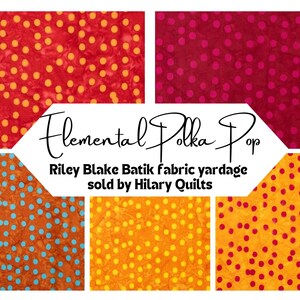 Elementals Polka Pop Red & Orange Batik Fabric - Riley Blake Hand-Dyed Cotton