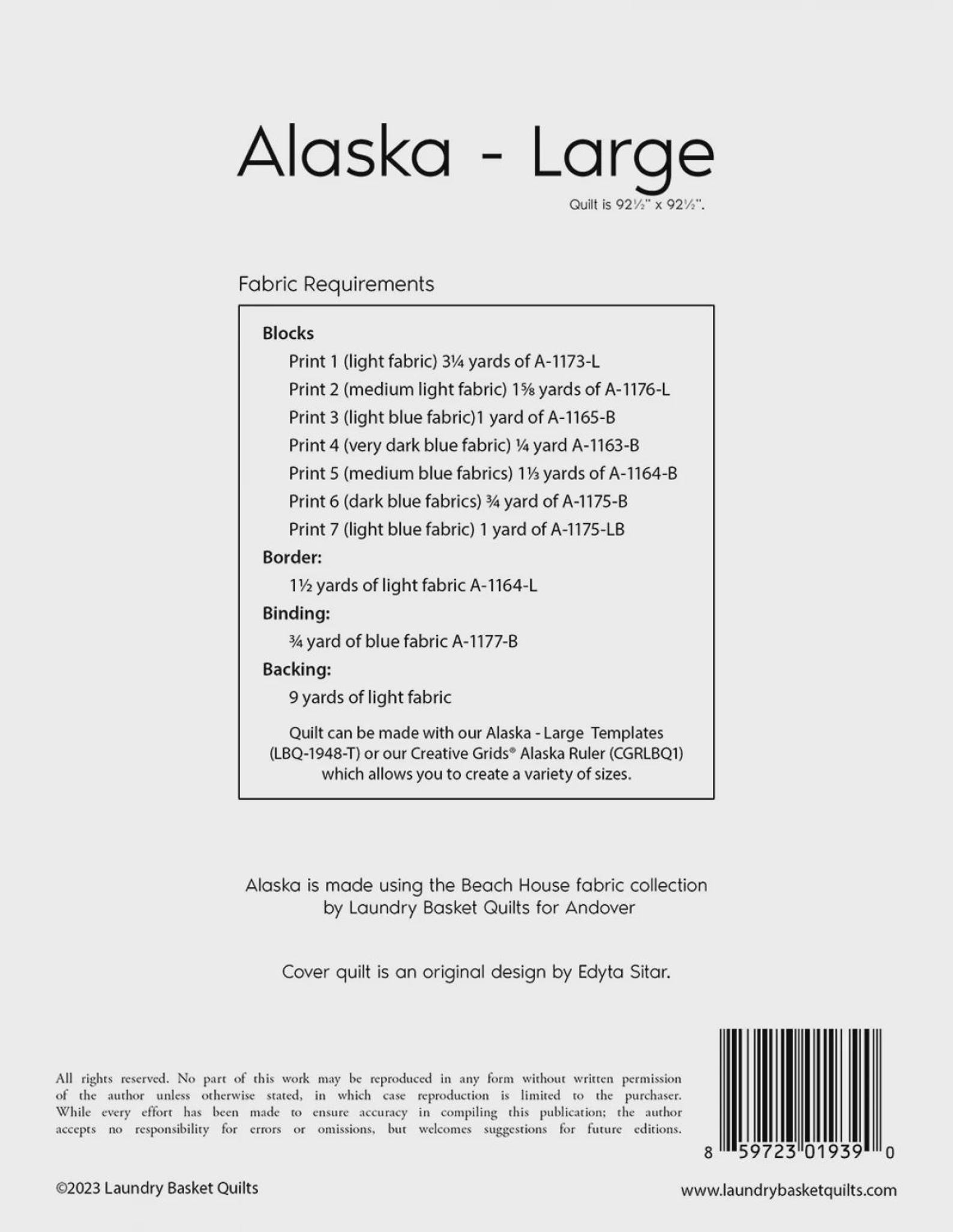 Alaska Quilt Pattern – Multiple Sizes - Optional Precut Quilt Kit Ready ...