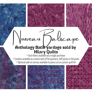 Nouveau Baliscapes deep purple and blue batik fabric by Windham Fabrics Anthology Batiks in 6 varieties sold by the yard or half yard