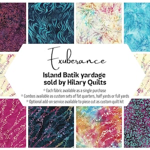 Exuberance bright and bold batik fabric by Island Batik in 9 variations, sold by the yard or half yard