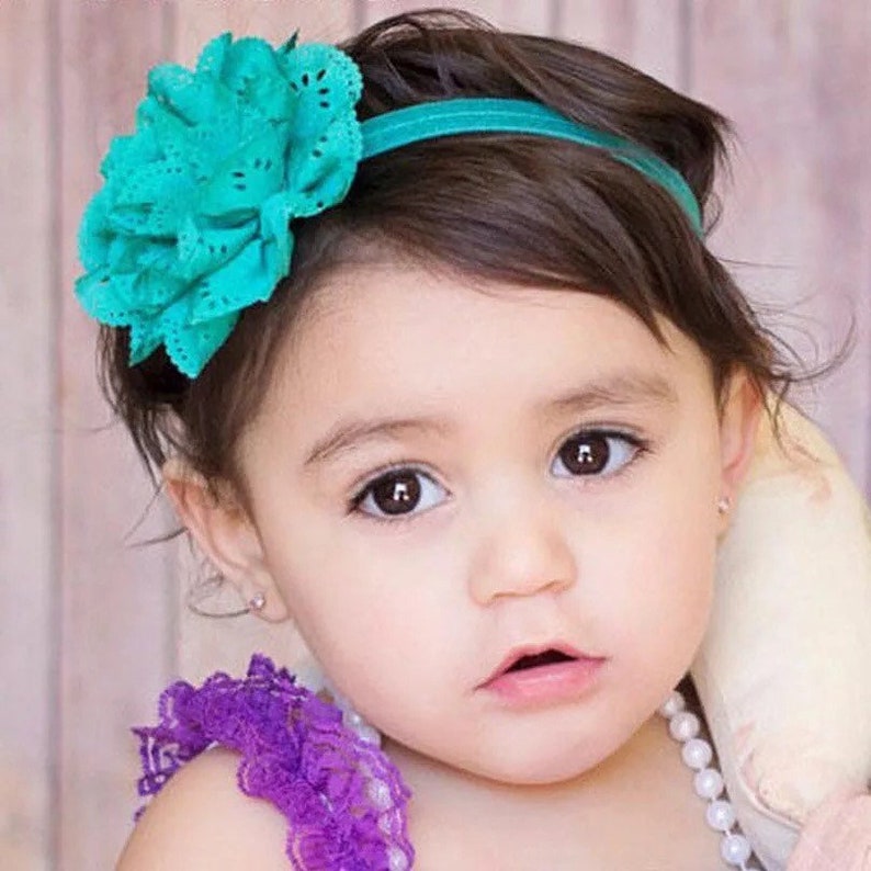 Baby Girl Thin Flower Headband, Skinny Headband for Girls, Newborn