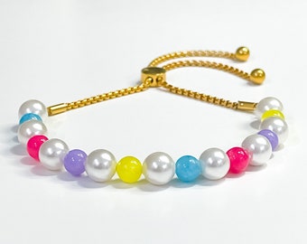 Y2K Colourful Pearl & Jade Candy Bracelet