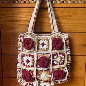 Crocheted bags, Crocheted purses,Crochet Shoulder Bag, Granny Square Bag,Retro bag, Multicolor flower bag,Gift for her