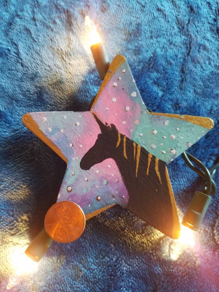 Estrella de madera pintada a mano decoración de pared o | Etsy