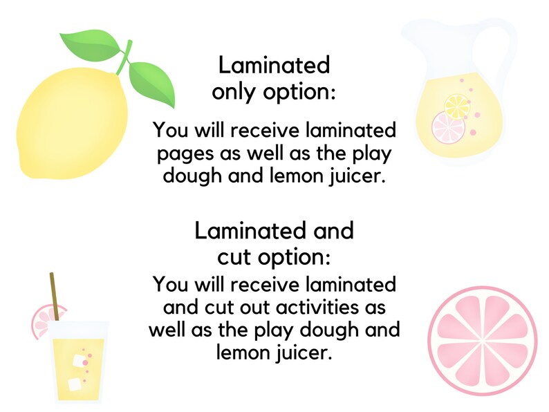 Lemonade themed learning kit for preschoolers activities for Etsy