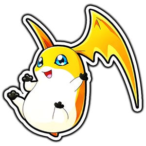 Patamon Anime Sticker | Waterproof Vinyl Decal for Laptop, Water Bottle, Car, Gamer Gift