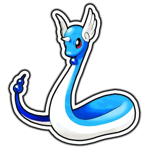 Dragonair Cute Anime Sticker | Waterproof Vinyl Decal for Laptop, Water Bottle, Car, Gamer Gift