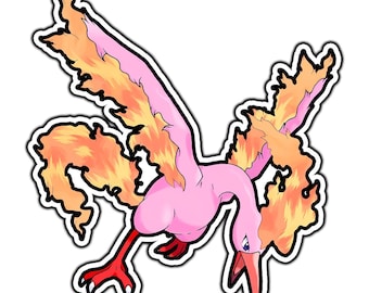 Shiny Moltres Cute Anime Sticker | Waterproof Vinyl Decal for Laptop, Water Bottle, Car, Gamer Gift