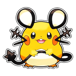 Dedenne Cute Anime Sticker | Waterproof Vinyl Decal for Laptop, Water Bottle, Car, Gamer Gift