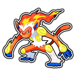 Infernape Cute Anime Sticker | Waterproof Vinyl Decal for Laptop, Water Bottle, Car, Gamer Gift