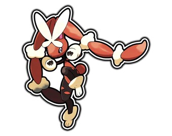 Mega Lopunny Cute Anime Sticker | Waterproof Vinyl Decal for Laptop, Water Bottle, Car, Gamer Gift