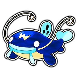 Whiscash Cute Anime Sticker | Waterproof Vinyl Decal for Laptop, Water Bottle, Car, Gamer Gift