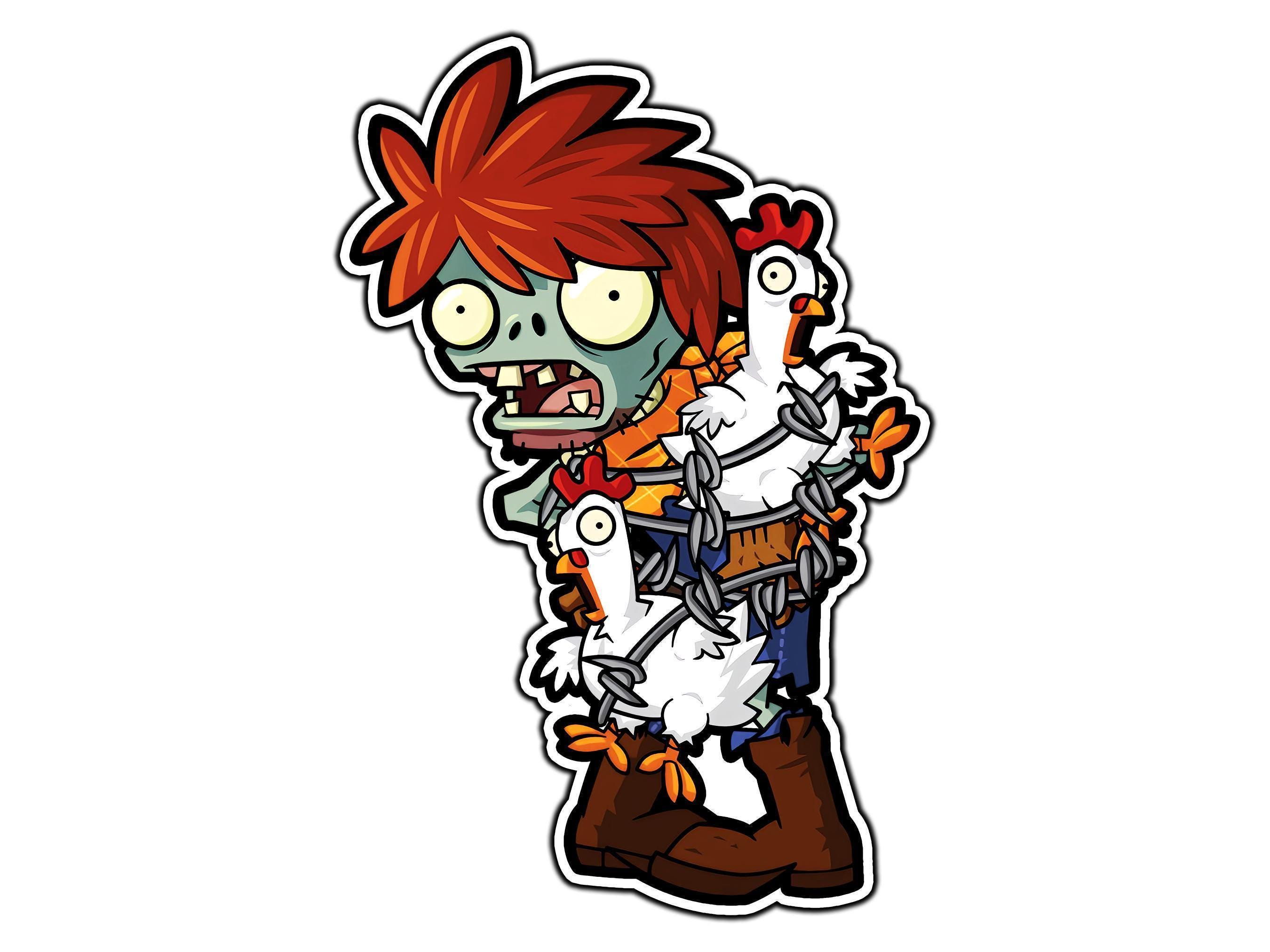 Chicken Wrangler Zombie Sticker | Waterproof Vinyl Decal for