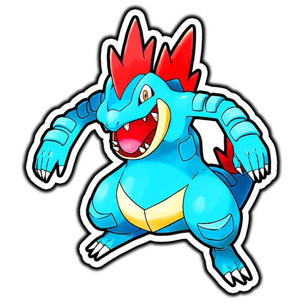 Feraligatr Sticker | Water Proof, Weather Proof, Vinyl Sticker Decal, Gifts For Him, Gifts For Her