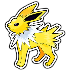 Jolteon Cute Anime Sticker | Waterproof Vinyl Decal for Laptop, Water Bottle, Car, Gamer Gift