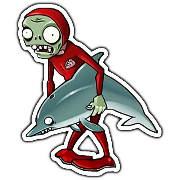 Dolphin Rider Zombie Sticker | Water Proof, Weather Proof, Vinyl Sticker Decal, Gifts For Him, Gifts For Her