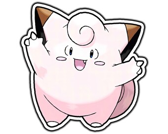 Clefairy Cute Anime Sticker | Waterproof Vinyl Decal for Laptop, Water Bottle, Car, Gamer Gift