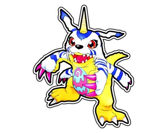 Gabumon Anime Sticker | Waterproof Vinyl Decal for Laptop, Water Bottle, Car, Gamer Gift