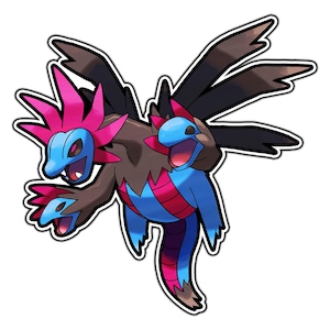 Hydreigon Cute Anime Sticker | Waterproof Vinyl Decal for Laptop, Water Bottle, Car, Gamer Gift
