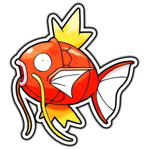 Magikarp Cute Anime Sticker | Waterproof Vinyl Decal for Laptop, Water Bottle, Car, Gamer Gift