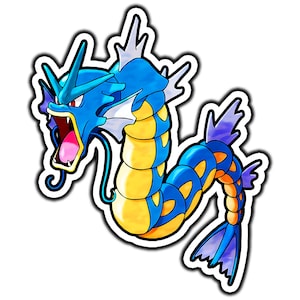 Gyarados Cute Anime Sticker | Waterproof Vinyl Decal for Laptop, Water Bottle, Car, Gamer Gift