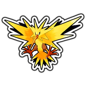 Zapdos Cute Anime Sticker | Waterproof Vinyl Decal for Laptop, Water Bottle, Car, Gamer Gift