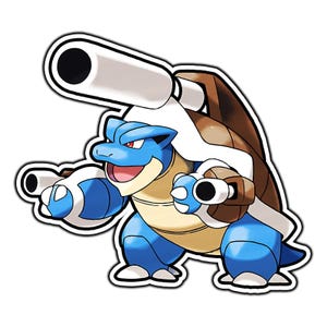 Mega Blastoise Cute Anime Sticker | Waterproof Vinyl Decal for Laptop, Water Bottle, Car, Gamer Gift