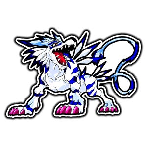 Garurumon Anime Sticker | Waterproof Vinyl Decal for Laptop, Water Bottle, Car, Gamer Gift
