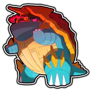 Drednaw Gigantamax Cute Anime Sticker | Waterproof Vinyl Decal for Laptop, Water Bottle, Car, Gamer Gift