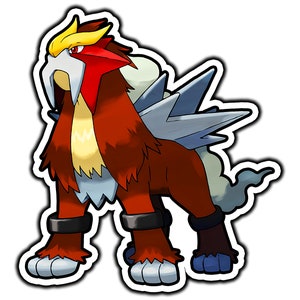 Entei Cute Anime Sticker | Waterproof Vinyl Decal for Laptop, Water Bottle, Car, Gamer Gift