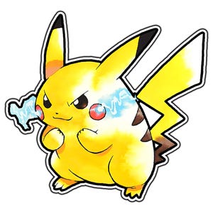 Original Pikachu Yellow Cute Anime Sticker | Waterproof Vinyl Decal for Laptop, Water Bottle, Car, Gamer Gift