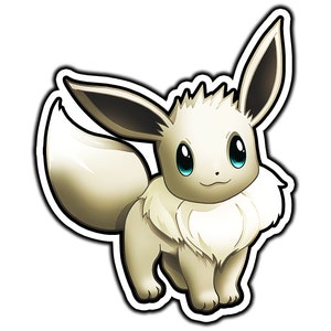 Shiny Eevee Cute Anime Sticker | Waterproof Vinyl Decal for Laptop, Water Bottle, Car, Gamer Gift