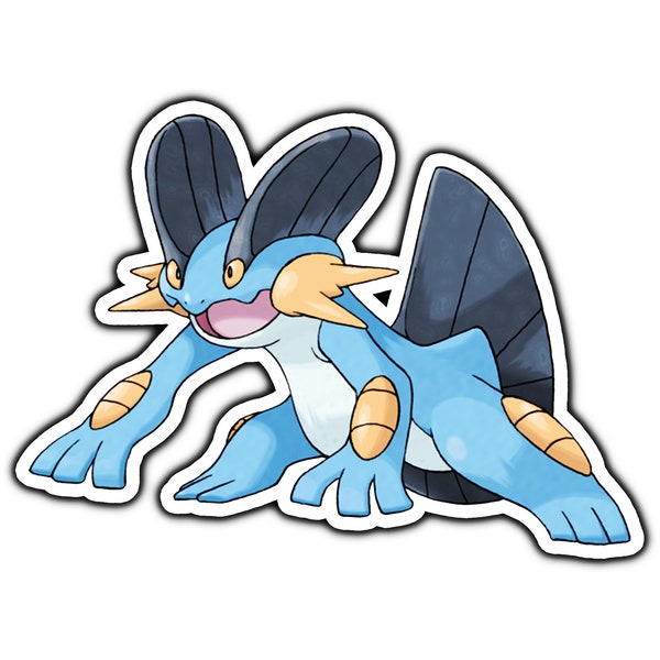 Swampert Sticker |  Water Proof, Weather Proof, Vinyl Sticker Decal, Gifts For Him, Gifts For Her