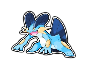 Swampert Cute Anime Sticker | Waterproof Vinyl Decal for Laptop, Water Bottle, Car, Gamer Gift