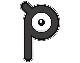 Unown-P Cute Anime Sticker | Waterproof Vinyl Decal for Laptop, Water Bottle, Car, Gamer Gift