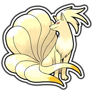 Ninetales Cute Anime Sticker | Waterproof Vinyl Decal for Laptop, Water Bottle, Car, Gamer Gift