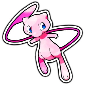 Mew Cute Anime Sticker | Waterproof Vinyl Decal for Laptop, Water Bottle, Car, Gamer Gift