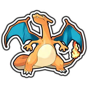 Charizard Cute Anime Sticker | Waterproof Vinyl Decal for Laptop, Water Bottle, Car, Gamer Gift