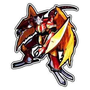Burning Greymon Anime Sticker | Waterproof Vinyl Decal for Laptop, Water Bottle, Car, Gamer Gift