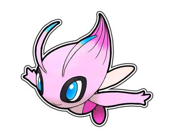 Shiny Celebi Cute Anime Sticker | Waterproof Vinyl Decal for Laptop, Water Bottle, Car, Gamer Gift