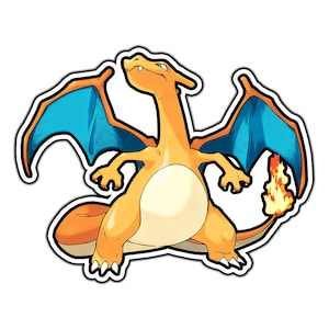 Charizard Cute Anime Sticker | Waterproof Vinyl Decal for Laptop, Water Bottle, Car, Gamer Gift
