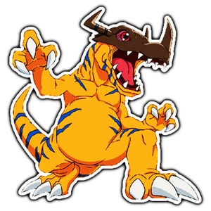 Greymon Anime Sticker | Waterproof Vinyl Decal for Laptop, Water Bottle, Car, Gamer Gift