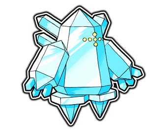 Regice Cute Anime Sticker | Waterproof Vinyl Decal for Laptop, Water Bottle, Car, Gamer Gift