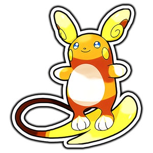 Alolan Raichu Cute Anime Sticker | Waterproof Vinyl Decal for Laptop, Water Bottle, Car, Gamer Gift